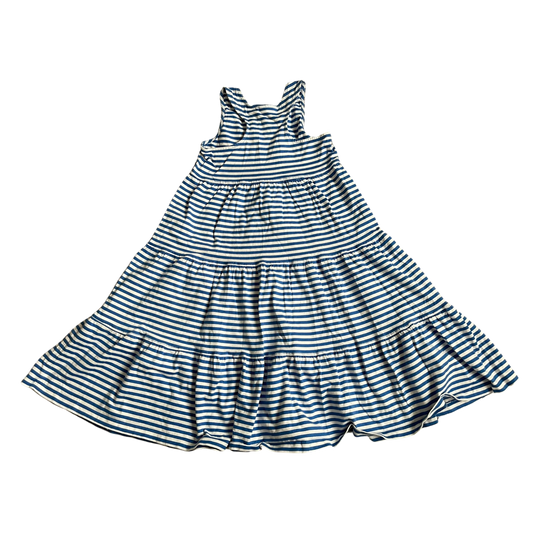 Girls Hanna Andersson blue and white Dress size 8