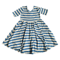 Girls Hanna Andersson blue and white Dress size 8