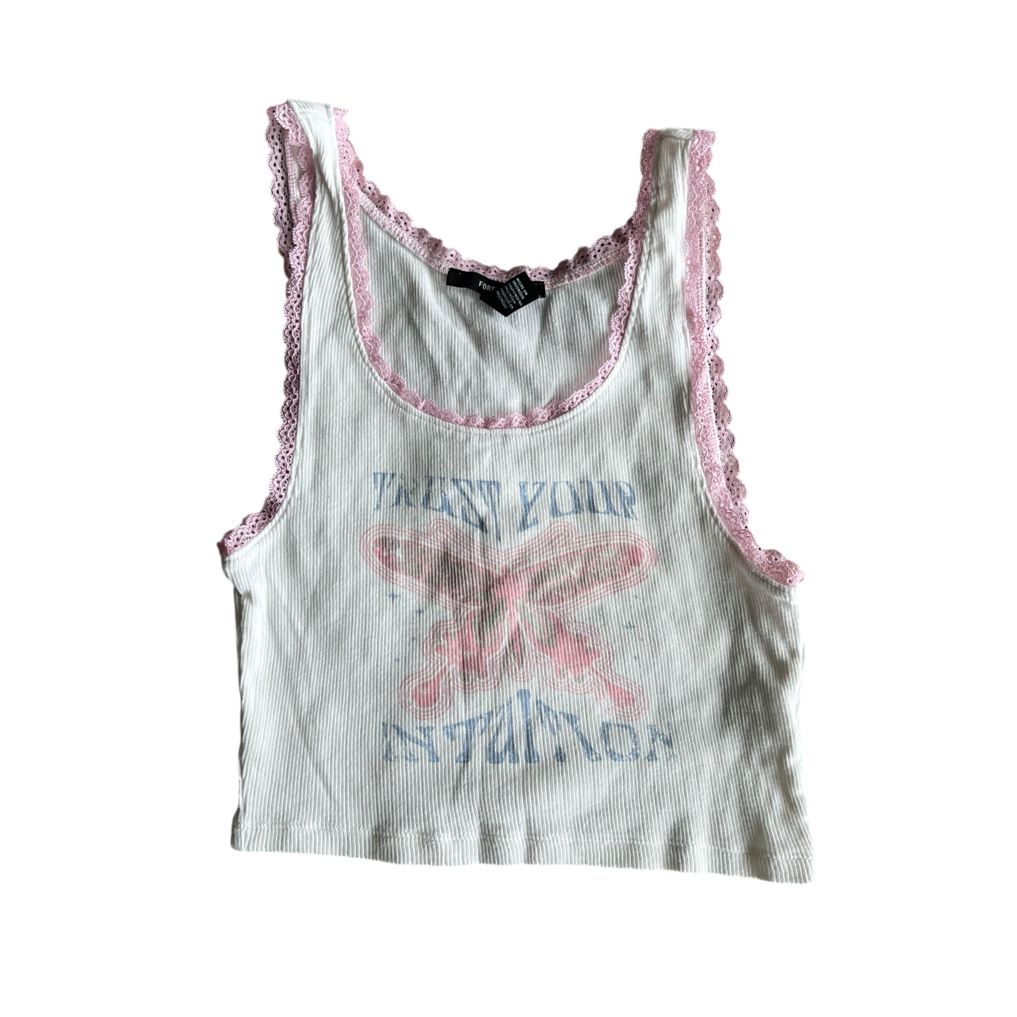 Girls forever 21 white and pink T-shirt size 5