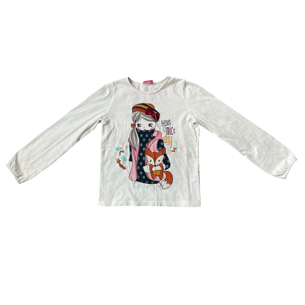 Girls LC waikik creamy T-shirt size 8