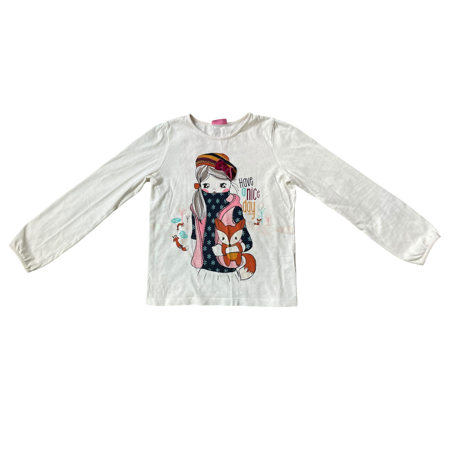 Girls LC waikik creamy T-shirt size 8