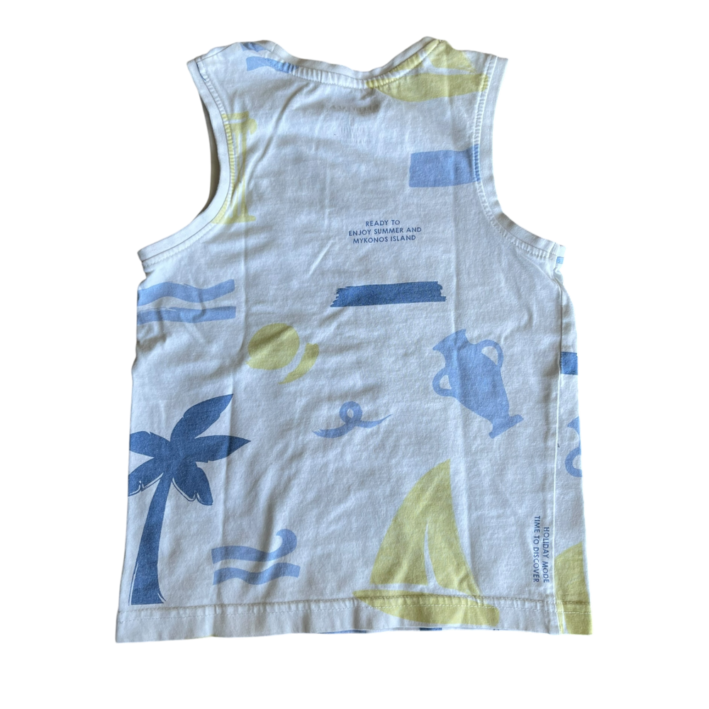 Boys orchestra white yellow blue T-shirt size 5