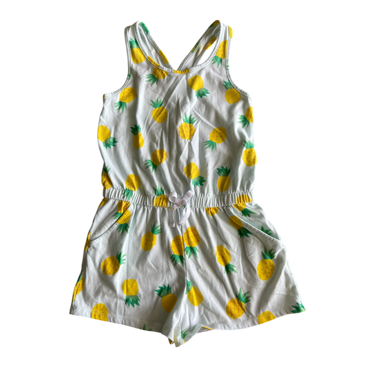 Girls cat and jack blue and lemon Romper size 8