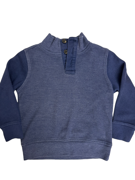 Ribbed Mock Neck Sweatshirt