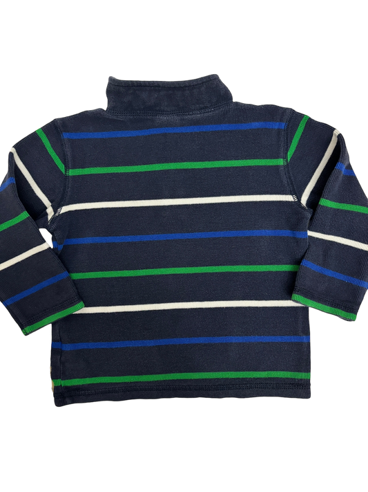 Striped Mock Neck Sweatshirt