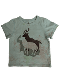 Aqua Watercolor Deer Tee - LeftKneePatch - Short Sleeve Tee - Tea Collection