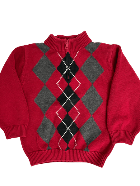 Argyle Quarter Zip Sweater – LeftKneePatch