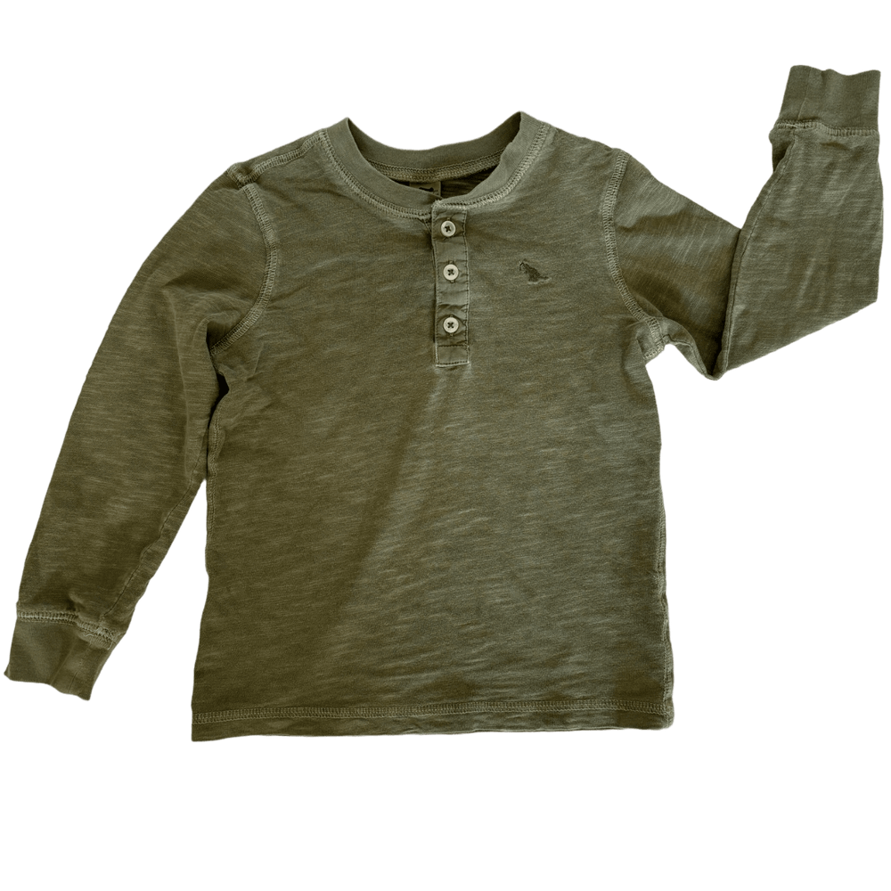 Long Sleeve Olive Green - LeftKneePatch - Long Sleeve Tee - Carter's